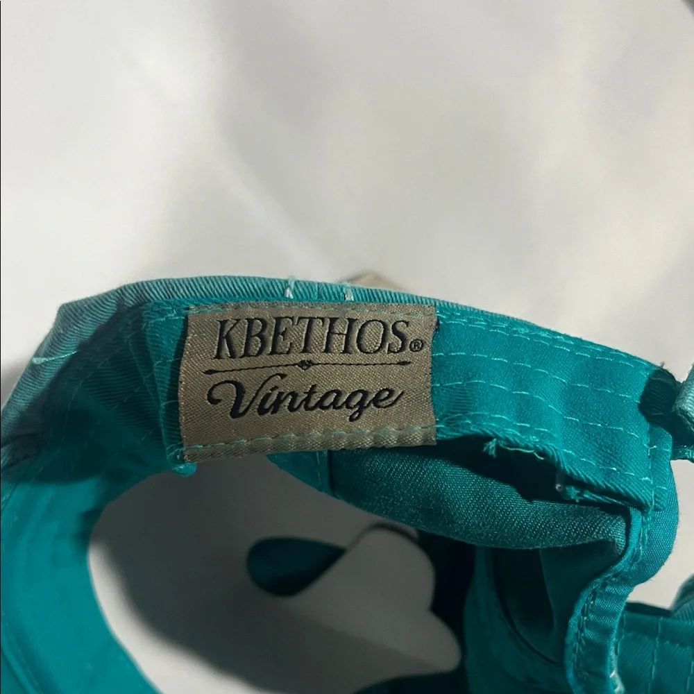 Teal Distressed Cap with Fun Embroidery‎